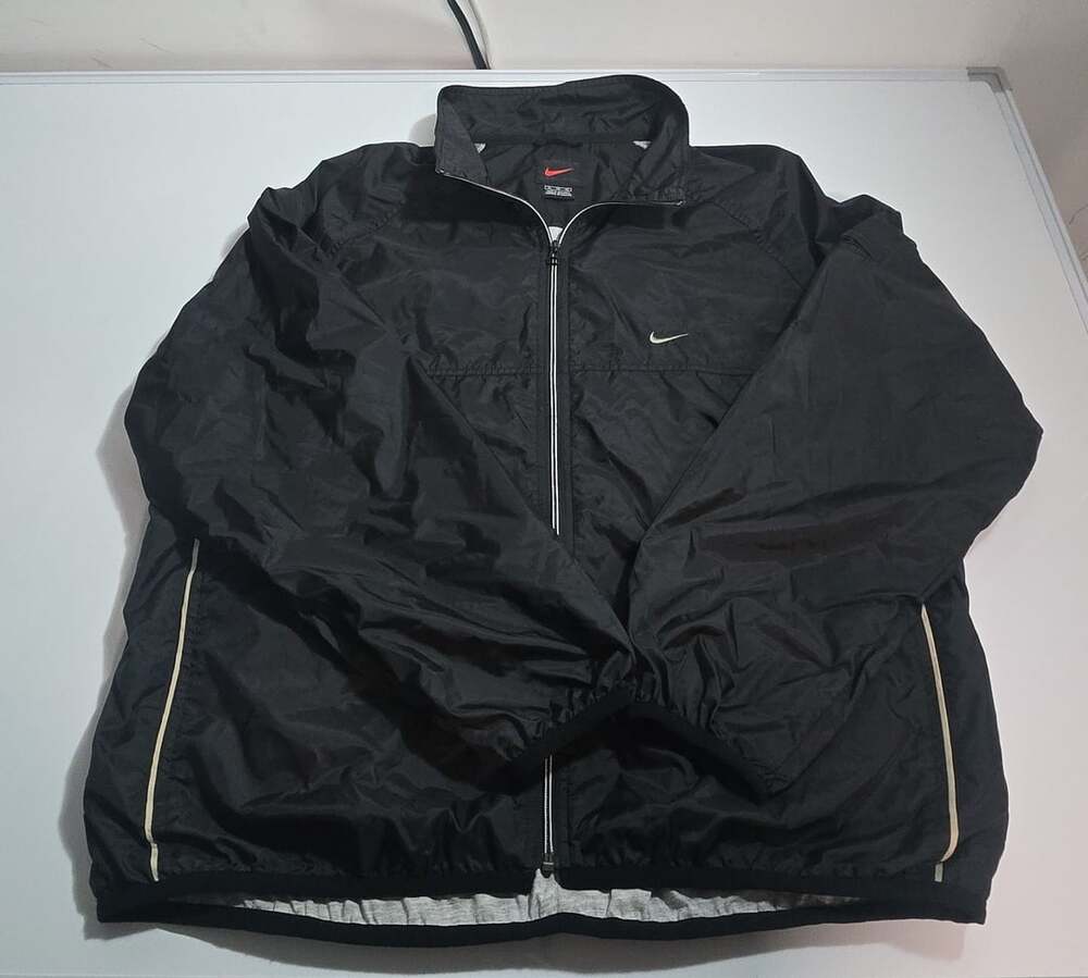 Nike Windbreaker Size XL Black Track Jacket Swoosh Nylon